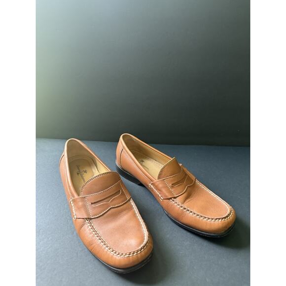 Tommy Bahama Mens Shoes Penny Loafers Leather Brown Carmel Size 10.5 Casual main image 10